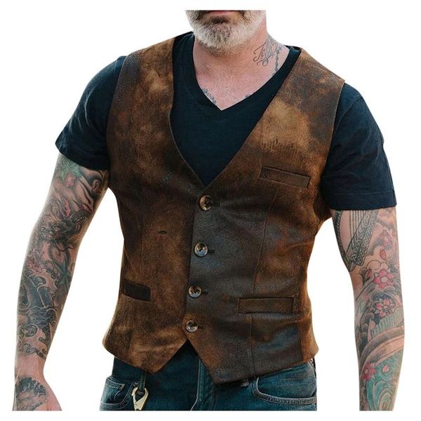 

men's vests european style vest fashion retro casual solid color v-neck single-breasted western sleeveless men waistcoat suit, Black;white