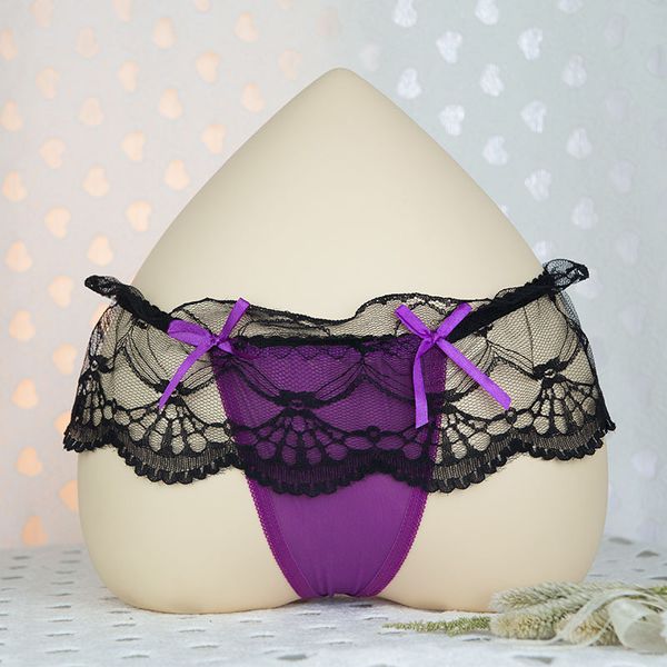 

underwear g strings lingerie pantieswomen's mesh transparent thong lace perspective bow open crotch seductive, Black;white