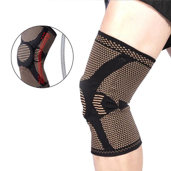 

elbow & knee pads 1 pcs nylon silicone for joints support meniscus compression protection sport patella protector, Black;gray