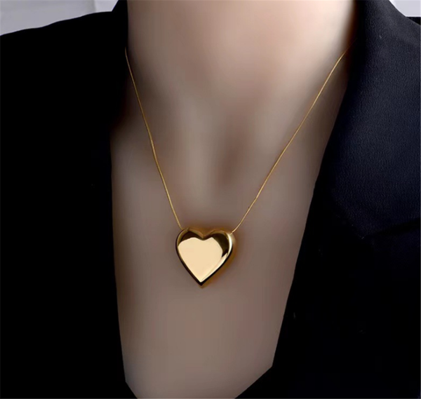 

pendant necklaces 316l stainless steel big love titanium necklace street style glossy female no fade, Silver