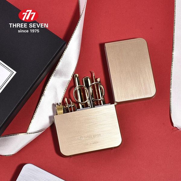 

nail art kits three seven/777 lighter style clippers trimmers kit cuticle pusher 7 in 1 pedicure care classic luxury manicure tools