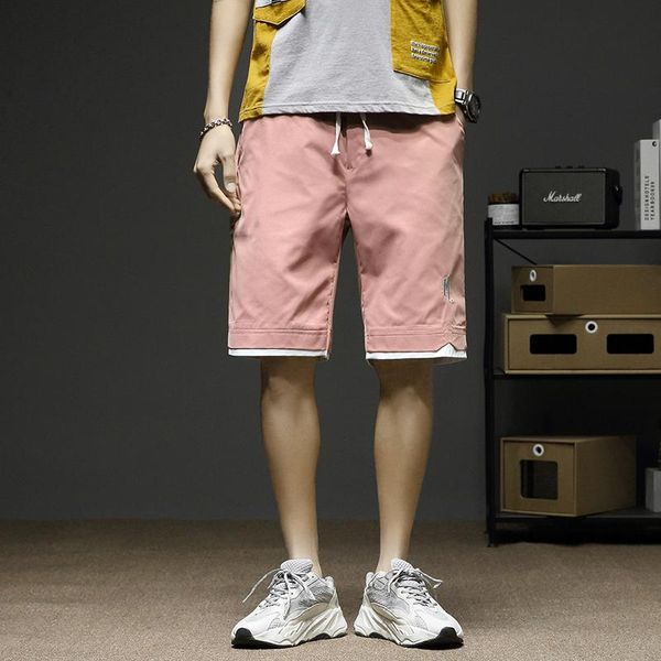 

men's 2021 summer baggy cargo casual shorts loose male camouflage short pants knee lenght fashion trousers, Black