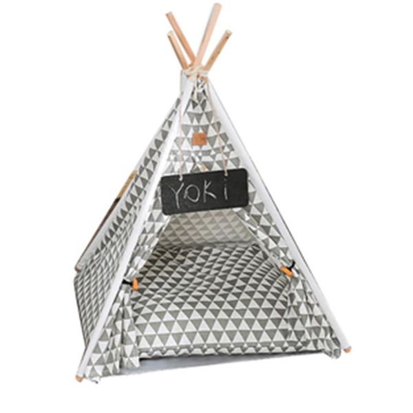 

cat beds & furniture portable linen pet tent dog house kitten washable teepee puppy indoor outdoor kennels cave with mat