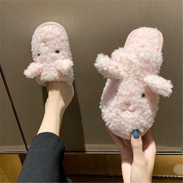 

winter cozy fuzzy memory foam house indoor warm silent shoes comfort cute floor women slippers hairy lovers cartoons animal, Black