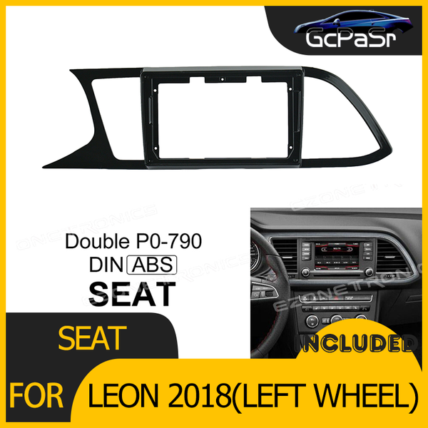 

car video 2din radio player dvd only frame audio fitting adaptor dash trim facia panel 9inch for seat leon 2021(left wheel)double din