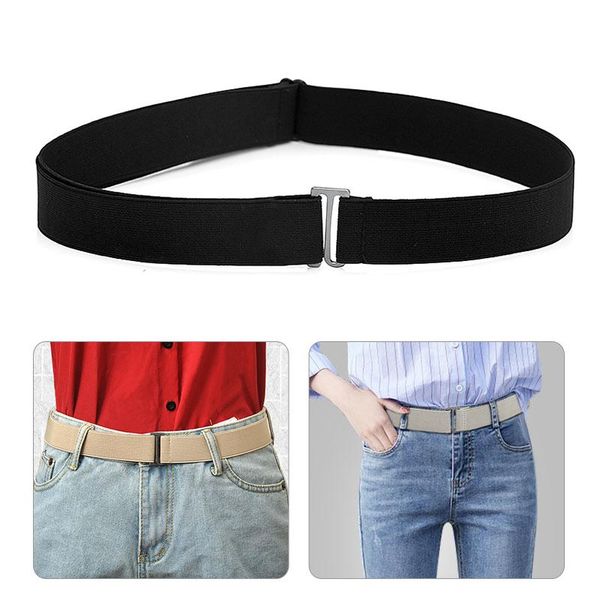

belts no show adjustable jeans belt elastic waist shirt non-slip fixing stretch corset for women men invisible pants strap, Black;brown