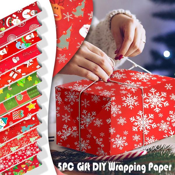 

gift wrap 5pcs christmas wrapping paper holiday decoration series wedding 2022 design #t2p