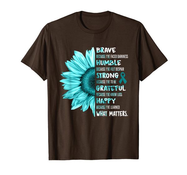 

Sunflower Teal Ribbon ptsd Awareness T-Shirt, Mainly pictures