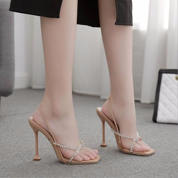

dress shoes summer women elegant wedding party high heel pumps ladies transparent clip toe narrow band stiletto ankle strap sandals, Black