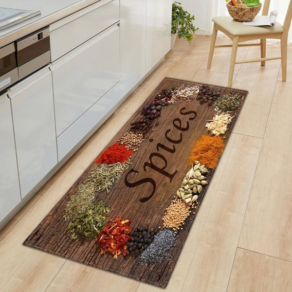 

season strawberry printing kitchen mat washable entrance doormats anti-slip floor balcony bathroom area hallway carpets