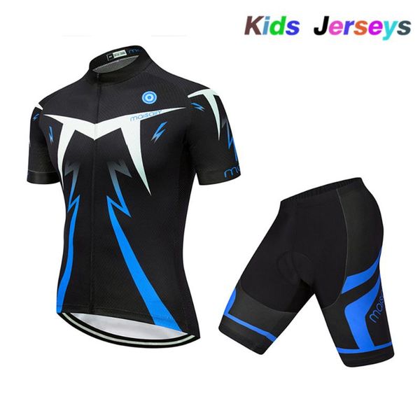 

kid's cycling jerseys 2021 pro team boys summer short sleeve clothing child bicycle wear sports suit bike jersey racing sets, Black;blue