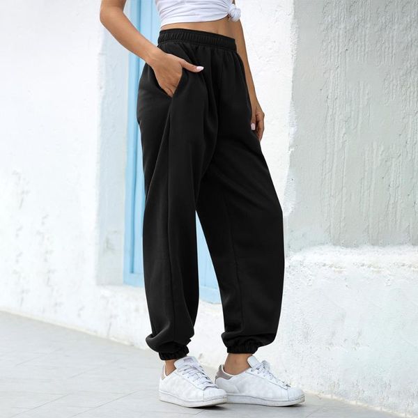 

women's pants & capris autumn sweatpants women baggy wide leg sport harem oversized joggers streetwear high waisted loose hip hop trous, Black;white