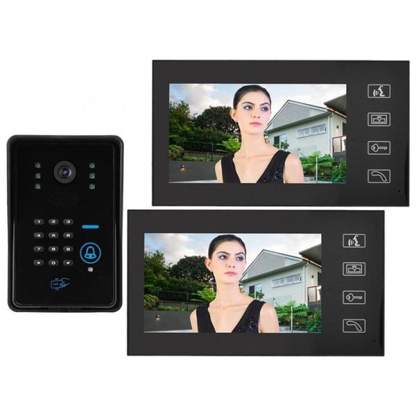 

other door hardware 7in video phone wired intercom doorbell frid id card password remote unlock 1v2 smart bell motion sensor