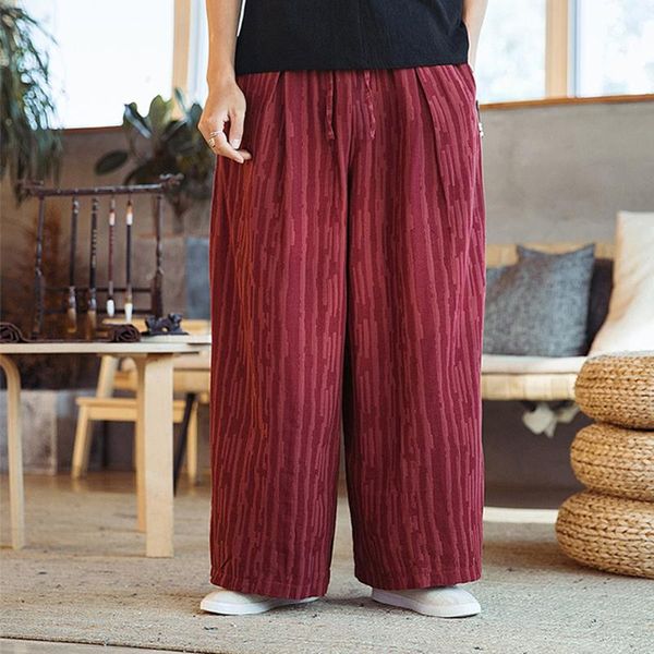 

men's pants sports cotton linen trousers baggy harem male streetwear pantalones hombre joggers plus size, Black