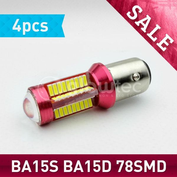 

car headlights 4pcs 1156 p21w ba15s ba15d 78smd chips led canbus no error 78 smd rear reversing tail light bulb glowtec