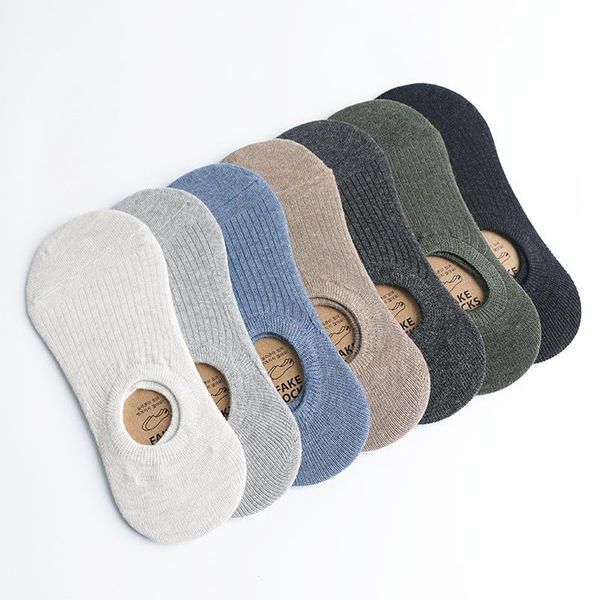 

men's socks summer hit sales man cotton short invisible fashion low cut silicone non-slip novelties no-show 5 pairs lot happy, Black