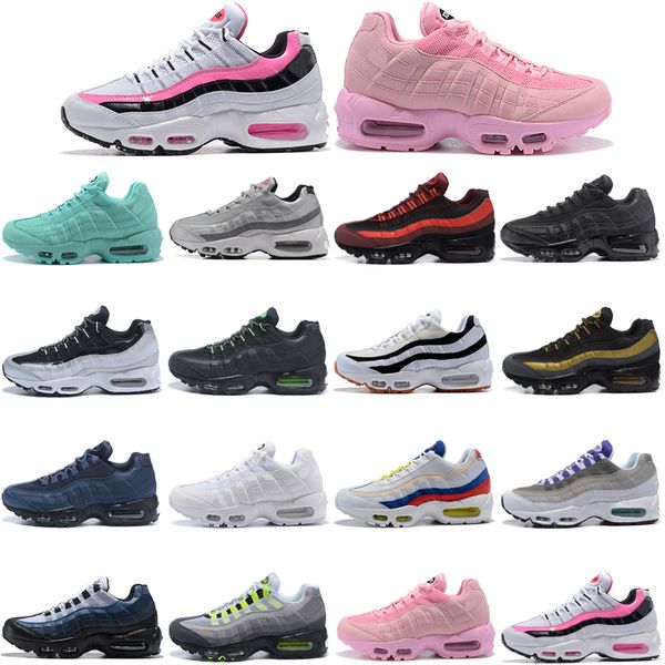 

2021 running shoes men women 95s yellow black white what the ultramarine solar red rose pink suede patch og neon navy blue grape corduroy go