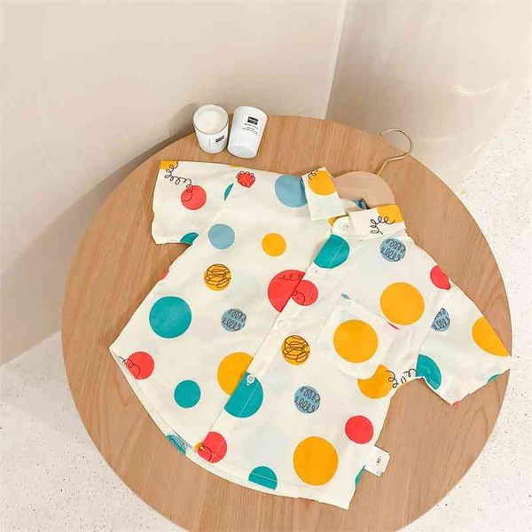 

summer arrival girls fashion dot bloues kids korean design blouse 210528, White;black