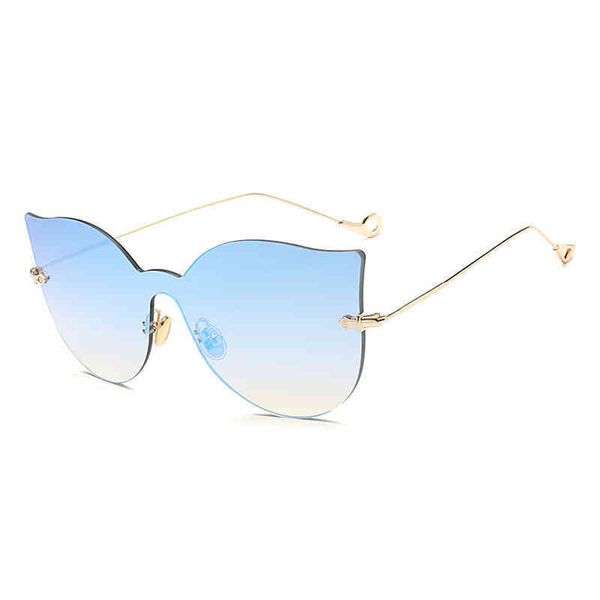 

summer cool sunglass new fashion sunglass women stylish random gradient sunglass pair gradient glass df17056-55ln4, White;black