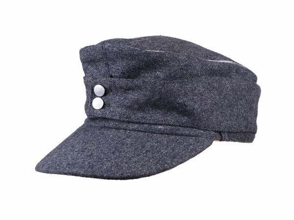 

wh em officer m43 panzer wool field cap grey in sizes wide brim hats, Blue;gray