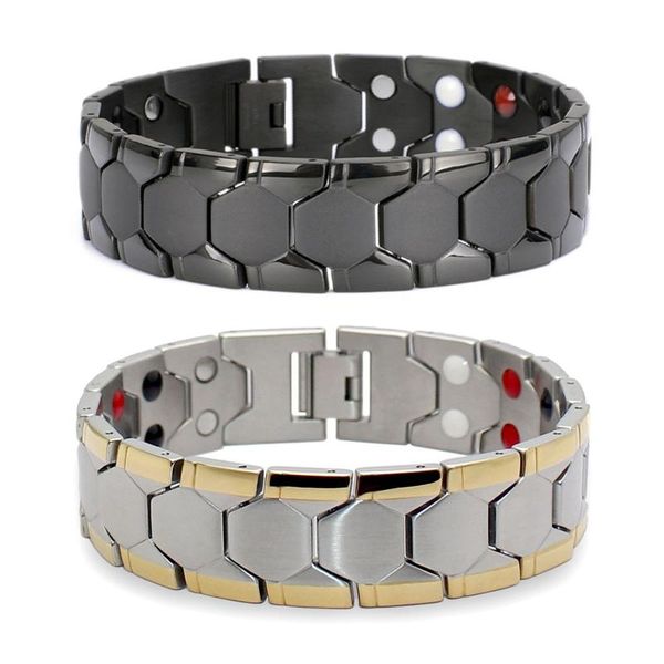 Link, Chain 1PC Men Punk Solid Metal Watch Band Bangles Braccialetti con cinturino maschile Gioielli di moda Accessori da strada