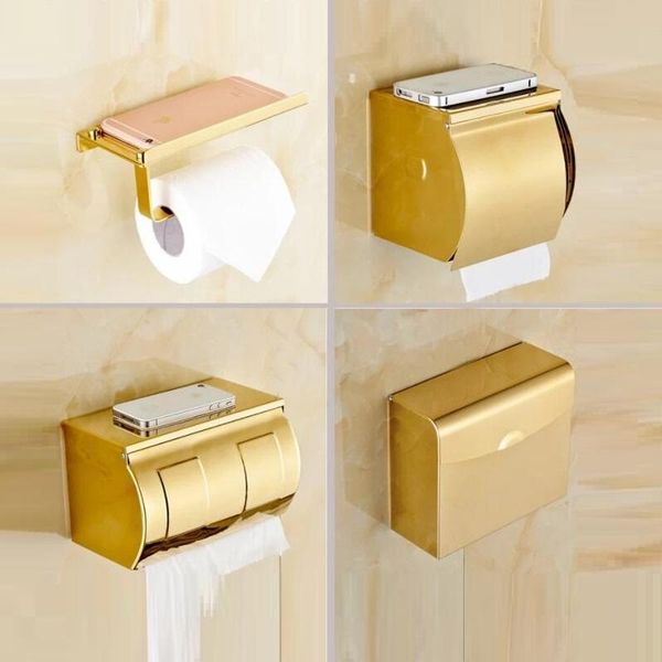 

toilet paper holders stainless steel bathroom phone holder with shelf mobile phones gold towel rack tissue boxes