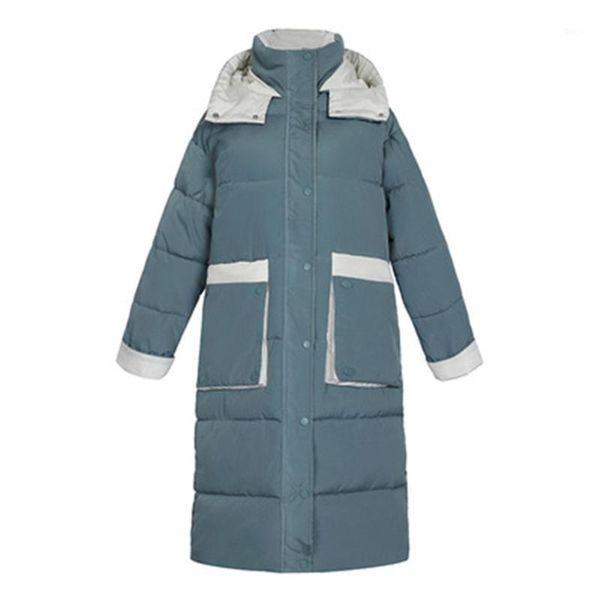 

women's down & parkas 2021 winter hooded long sleeve solid color black cotton-padded warm loose big size jacket women fashion outerwear