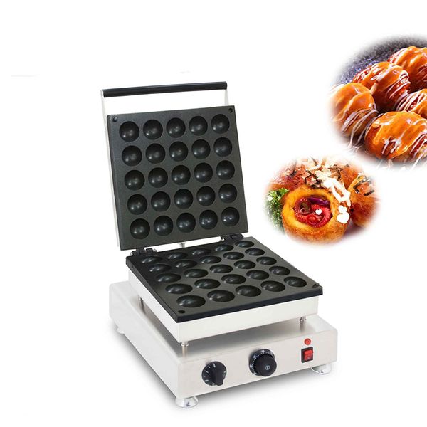 Kommerzieller elektrischer Takoyaki-Maker, 25 Löcher, Oktopus-Pillen-Waffeleisen, bombenbrennende Waffeleisenmaschine, 110 V, 220 V