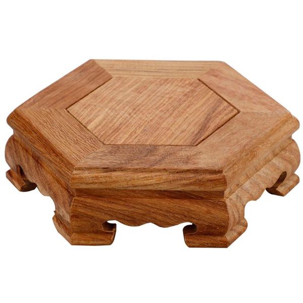 

wooden tray display shelf plant holder wenge hexagon deskdecor brown opposite sides 10 diagonally 12 high 3cm flower stand planters & po