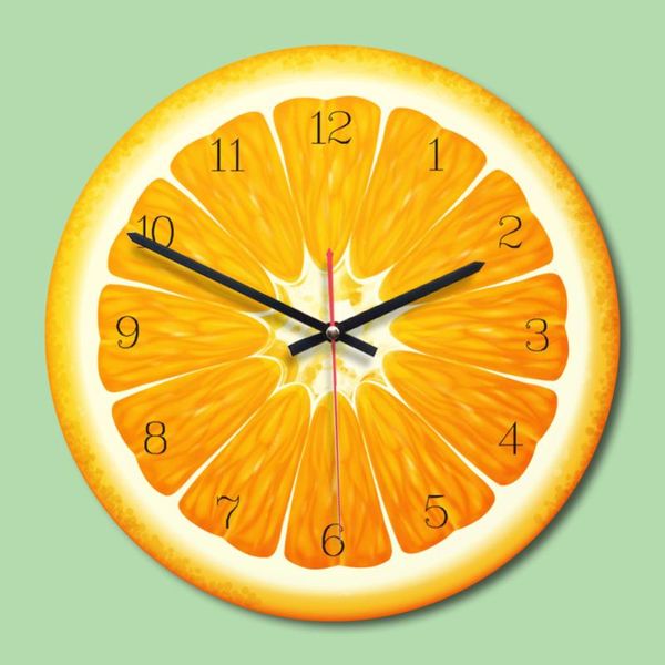 

wall clocks original fruit shape clock lime modern kitchen alarm watch home decor living room tropical art timepieces