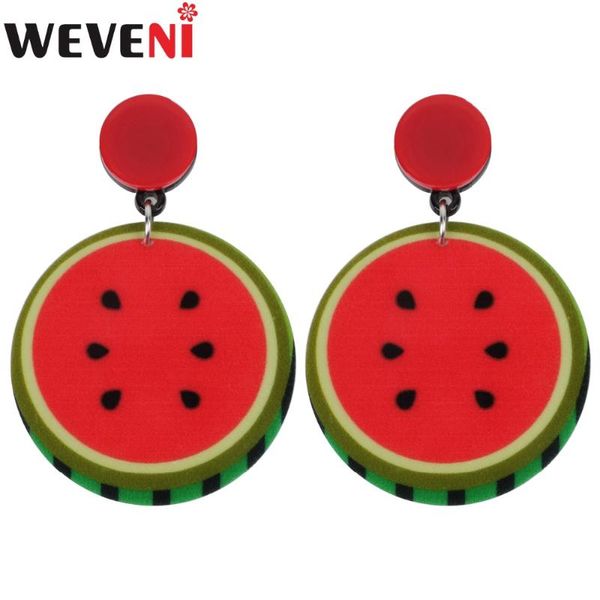 

dangle & chandelier weveni watermelon fruit earrings drop long lightweight acrylic earring trendy jewelry for women wholesale, Silver