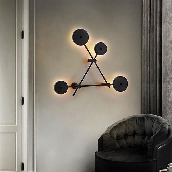 

indoor wall light fixture led black modern sconce nordic creative decoration for home bedroom living room dining lamp