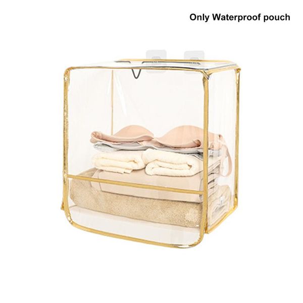 

storage boxes & bins clear wall hanging waterproof handbag organizer larger pockets pvc with hook clothes portable bathroom shower bag