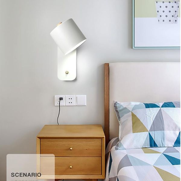 

sanmusion wall sconce lamp home decoration modern indoor lights for kids room el loft headboard reading