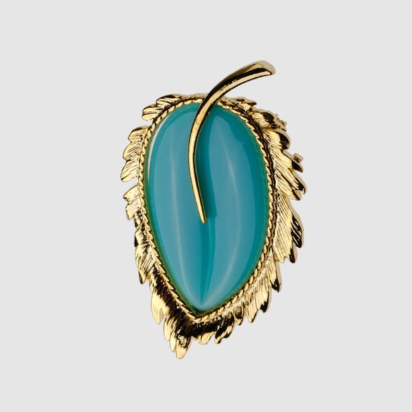 

amorita boutique design exquisite blue leaf brooches, Gray