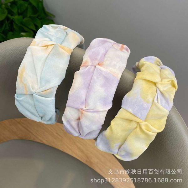 

fresh fold hoop flower bud style wide edge fairy temperament pressure ornament headband, Black;brown