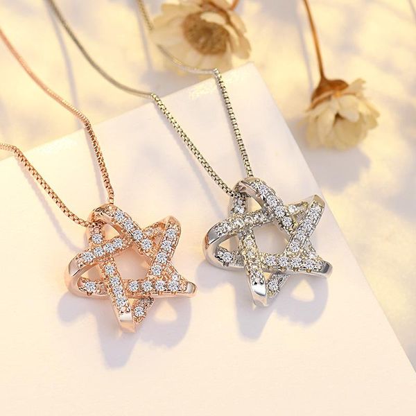 

sterling silver singapore chomel star necklace women's net red tide ins wind minor design korean clavicle chain pendant necklaces