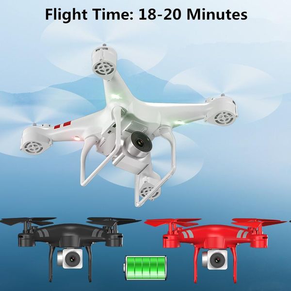 

adjustable camera drone automatic fixed height one-button return quadcopter flight 20minu 3d flips rc helicopter drones