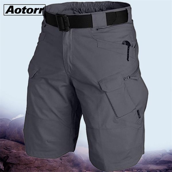 

men's urban military cargo shorts cotton outdoor male classic tactical waterproof multi pocket big size 5xl 210716, White;black