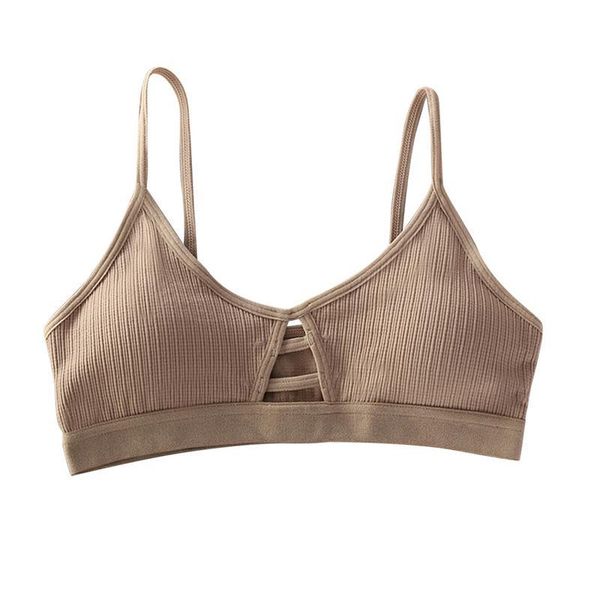 

gym clothing sports bra underwear threaded cotton no steel ring breast hollow out breathable ultra-thin comfortable ladies fitness, White;black