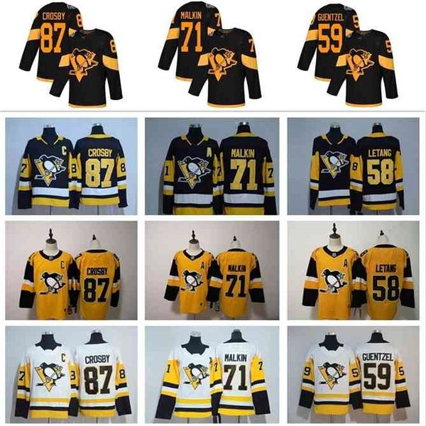 

96 2020 Pittsburgh Penguins Jersey 87 Sidney Crosby 71 Evgeni Malkin Phil Kessel Kris Letang Lemieux Matt Murray Guentzel Hockey Jersey, Colour 1
