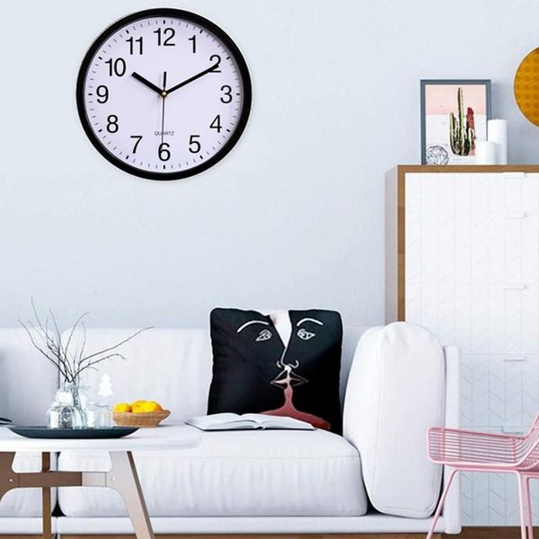 

wall clocks 2 packs non-ticking silent 10 inch classic quartz decor clock easy to read for room/home/kitchen/bedroom