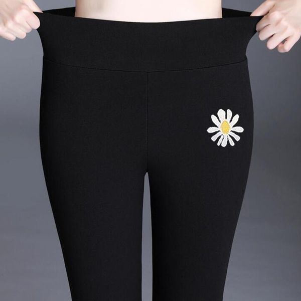 

women's leggings high waist warm plus velvet winter ankle-length keep solid pants fitness mujer size women f5, Black