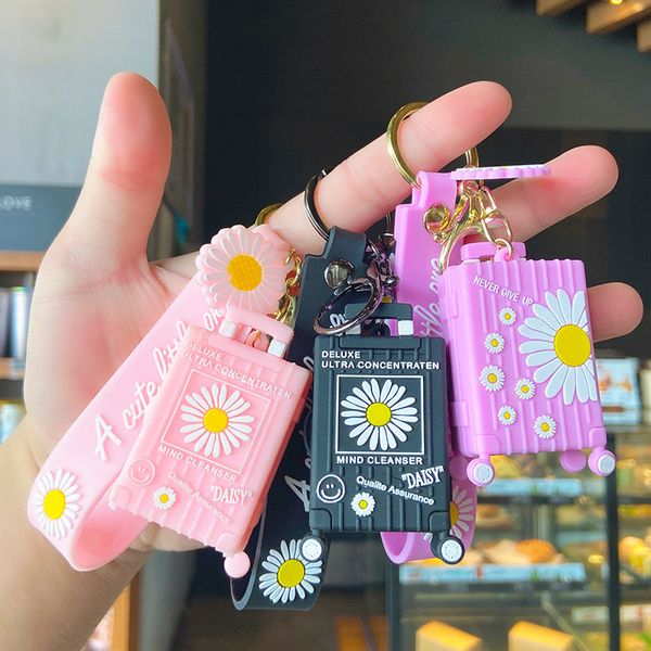 

daisy trunk keychain creative pvc schoolbag pendant key pendant cute gift car key ring g009, Silver