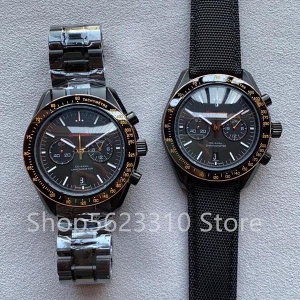 

wristwatches fashion black steel calendar satch men zircon quartz canvas watch waterproof clock male multi-function chronograph, Slivery;brown