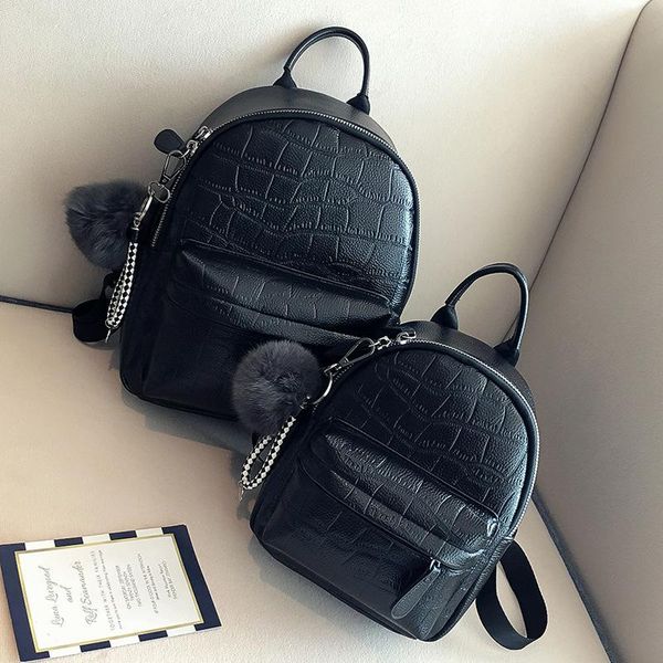

outdoor bags mini black backpack women's leather girls little casual school for teenage