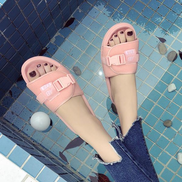 

sandals women summer fashion thick-soled wild couple slippers, Black