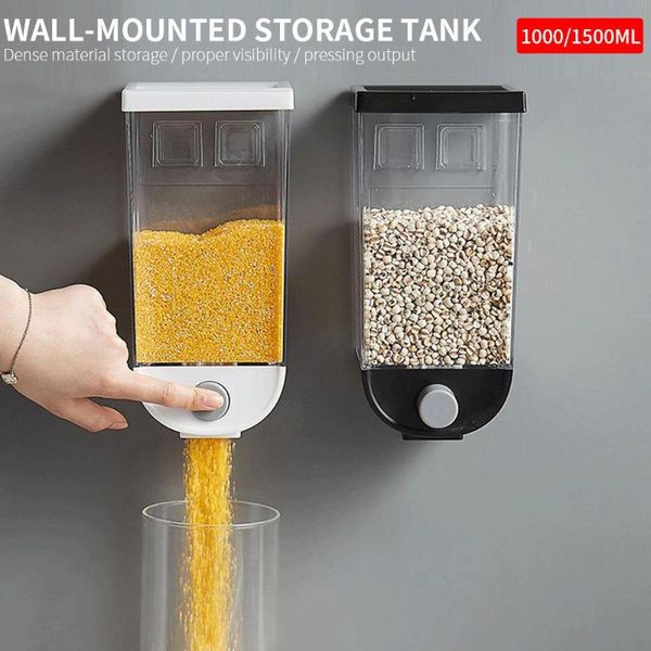 

storage bottles & jars plastic automatic container grain tanks rice collection fresh keeping collecting tank durable 1000/1500ml