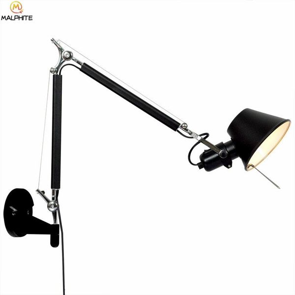 

wall lamps postmodern rotating folding lamp long arm combined metal bedroom bedside light industrial decor lighting fixtures