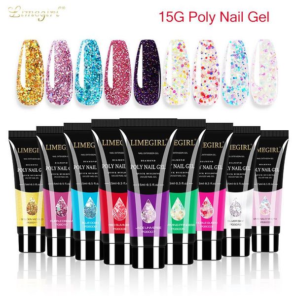 

nail gel 12-color glitter extension glue sequins painless quick crystal, Red;pink
